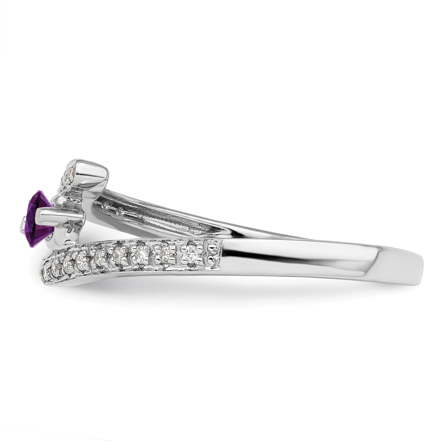14K White Gold Family Jewelry Diamond Semi-Set Ring