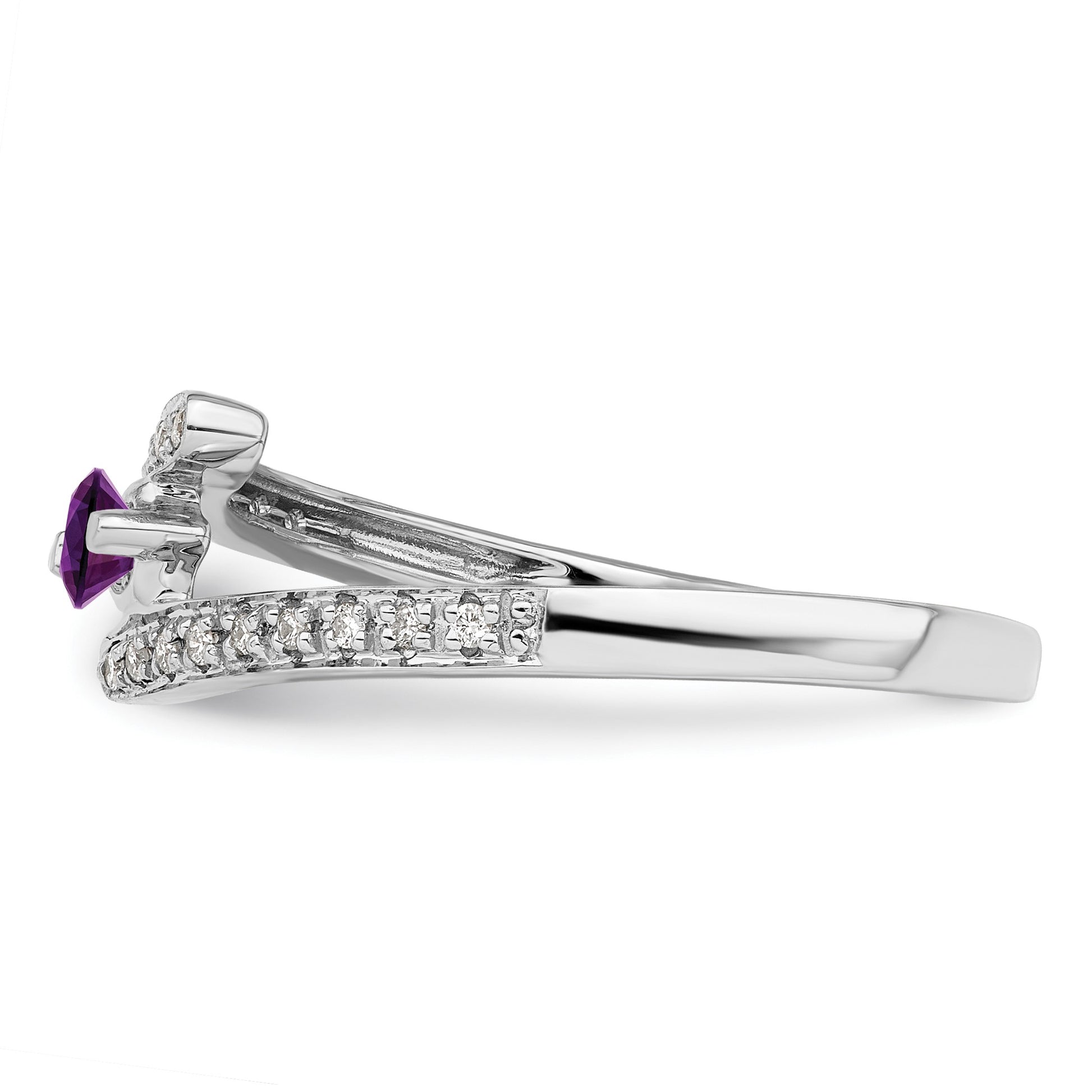 14K White Gold Family Jewelry Diamond Semi-Set Ring