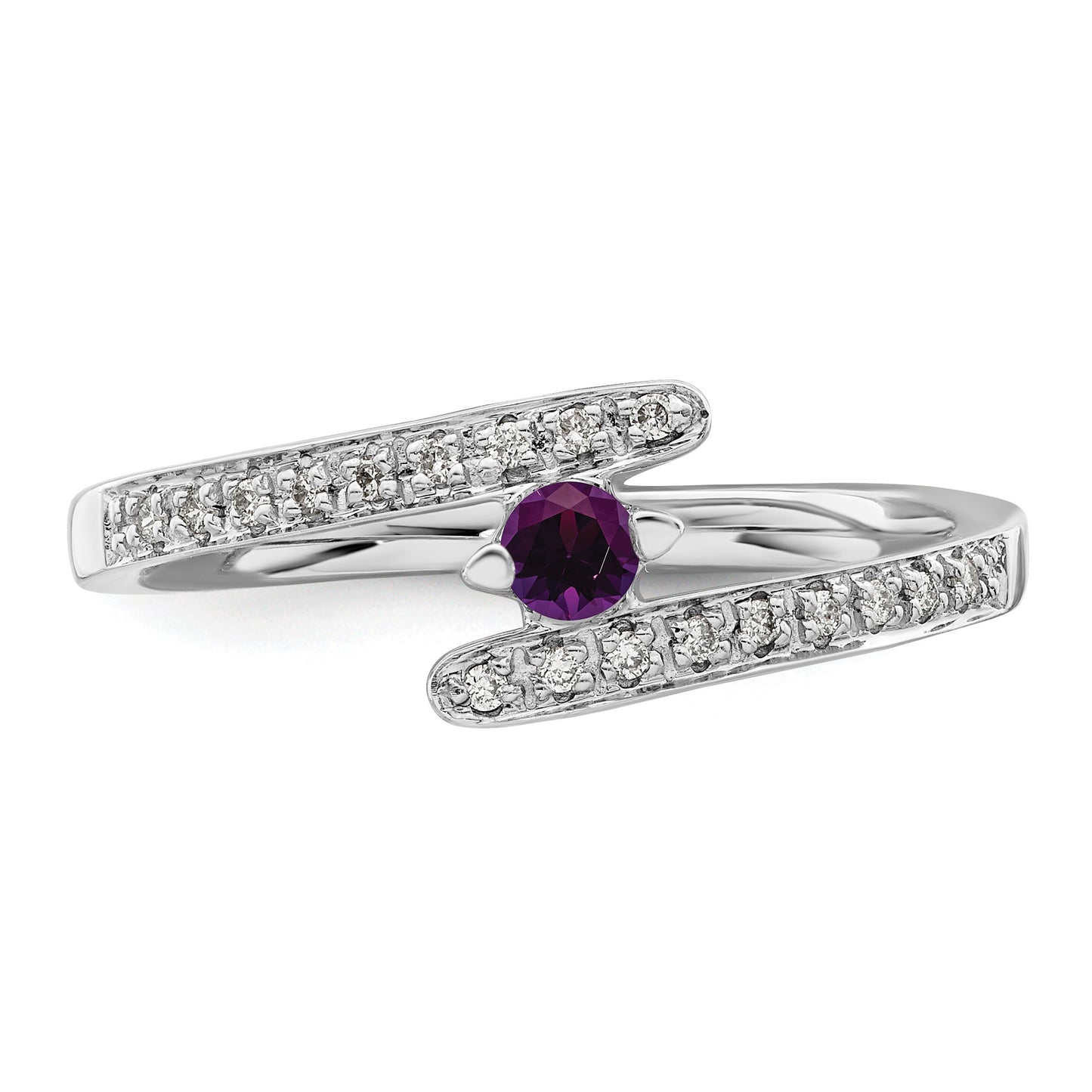 14K White Gold Family Jewelry Diamond Semi-Set Ring