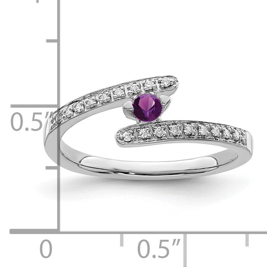14K White Gold Family Jewelry Diamond Semi-Set Ring