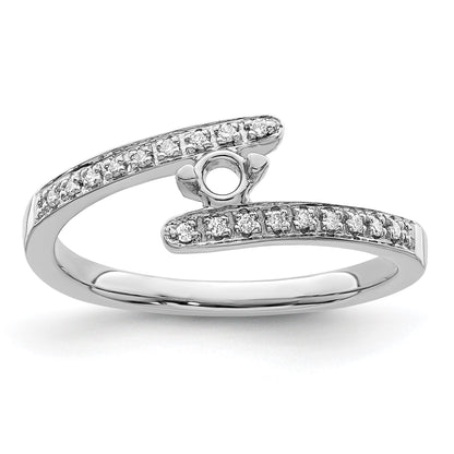14K White Gold Family Jewelry Diamond Semi-Set Ring