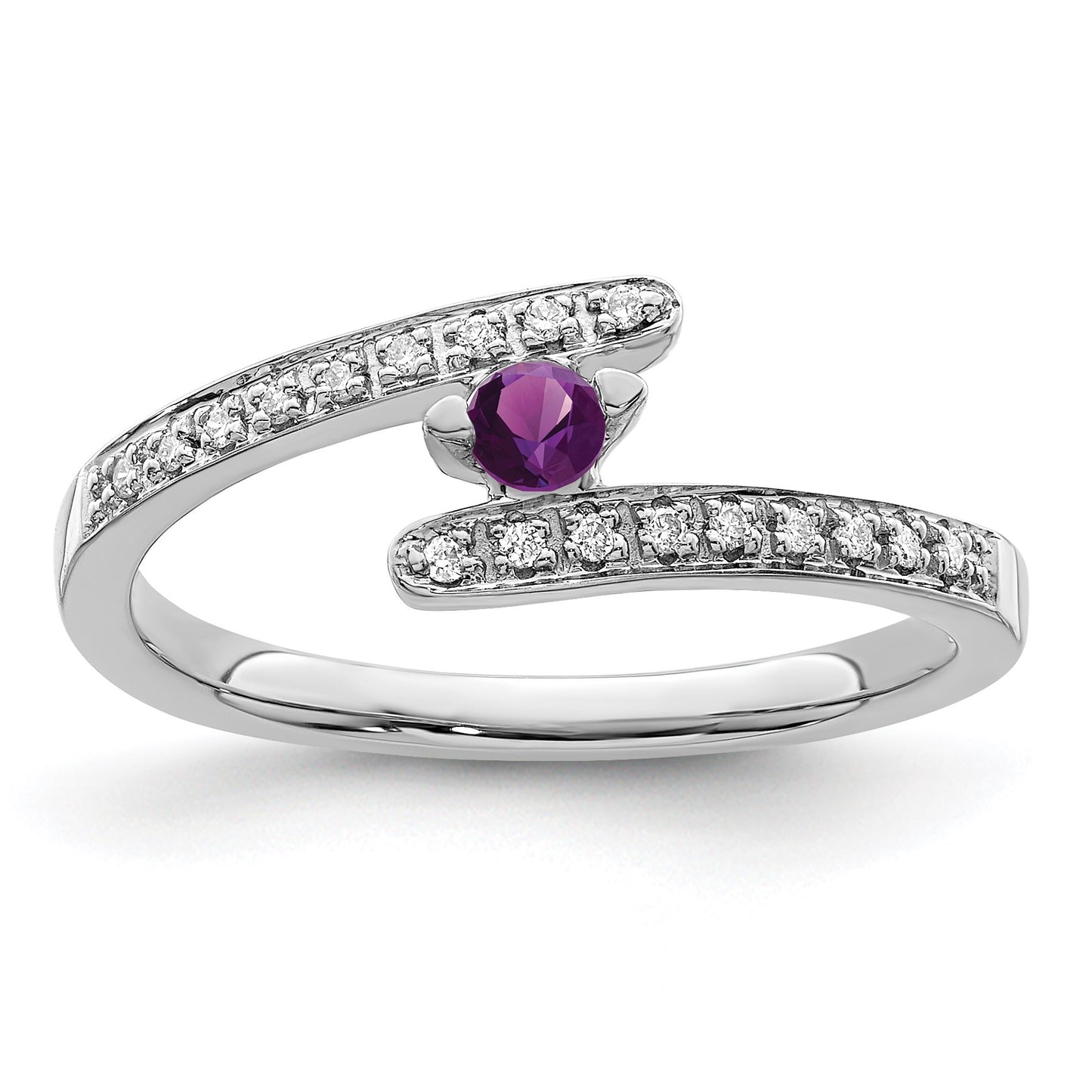 14K White Gold Family Jewelry Diamond Semi-Set Ring