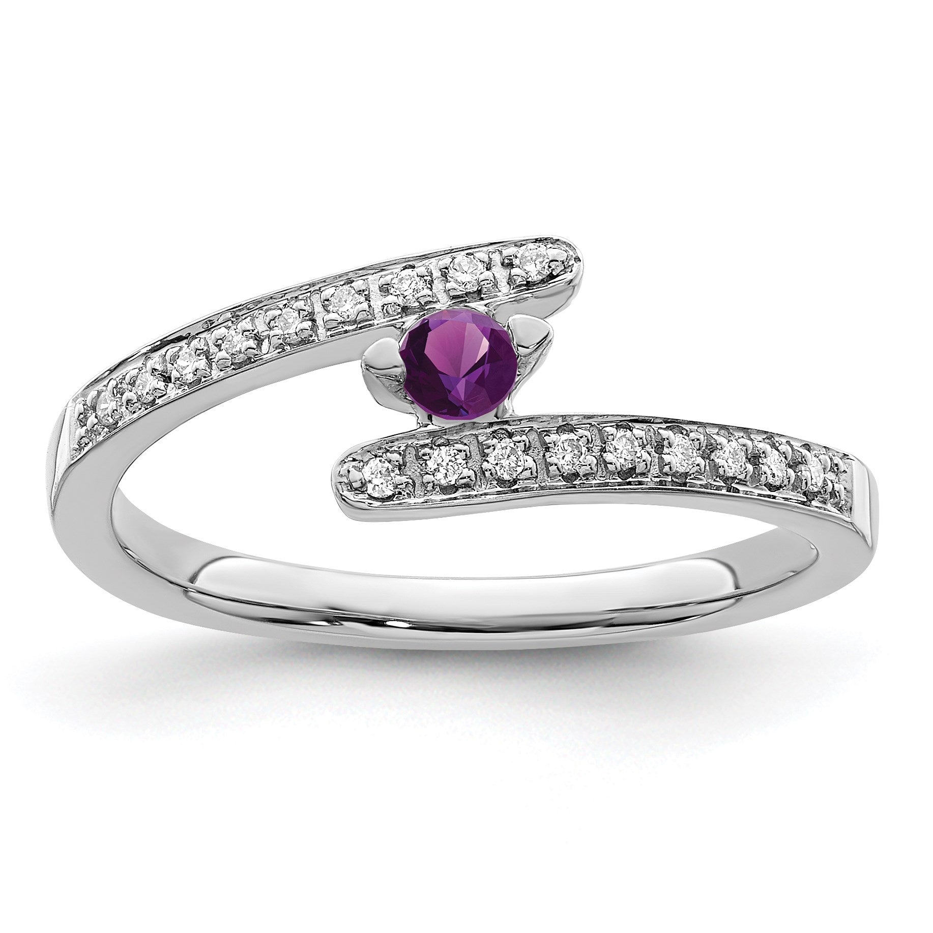 14K White Gold Family Jewelry Diamond Semi-Set Ring