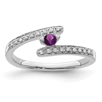 14K White Gold Family Jewelry Diamond Semi-Set Ring