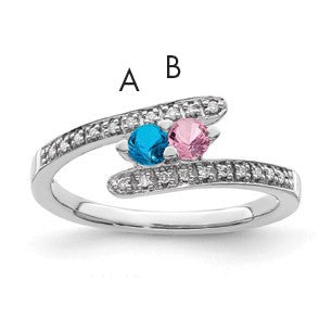 14K White Gold Family Jewelry Diamond Semi-Set Ring