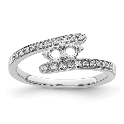 14K White Gold Family Jewelry Diamond Semi-Set Ring