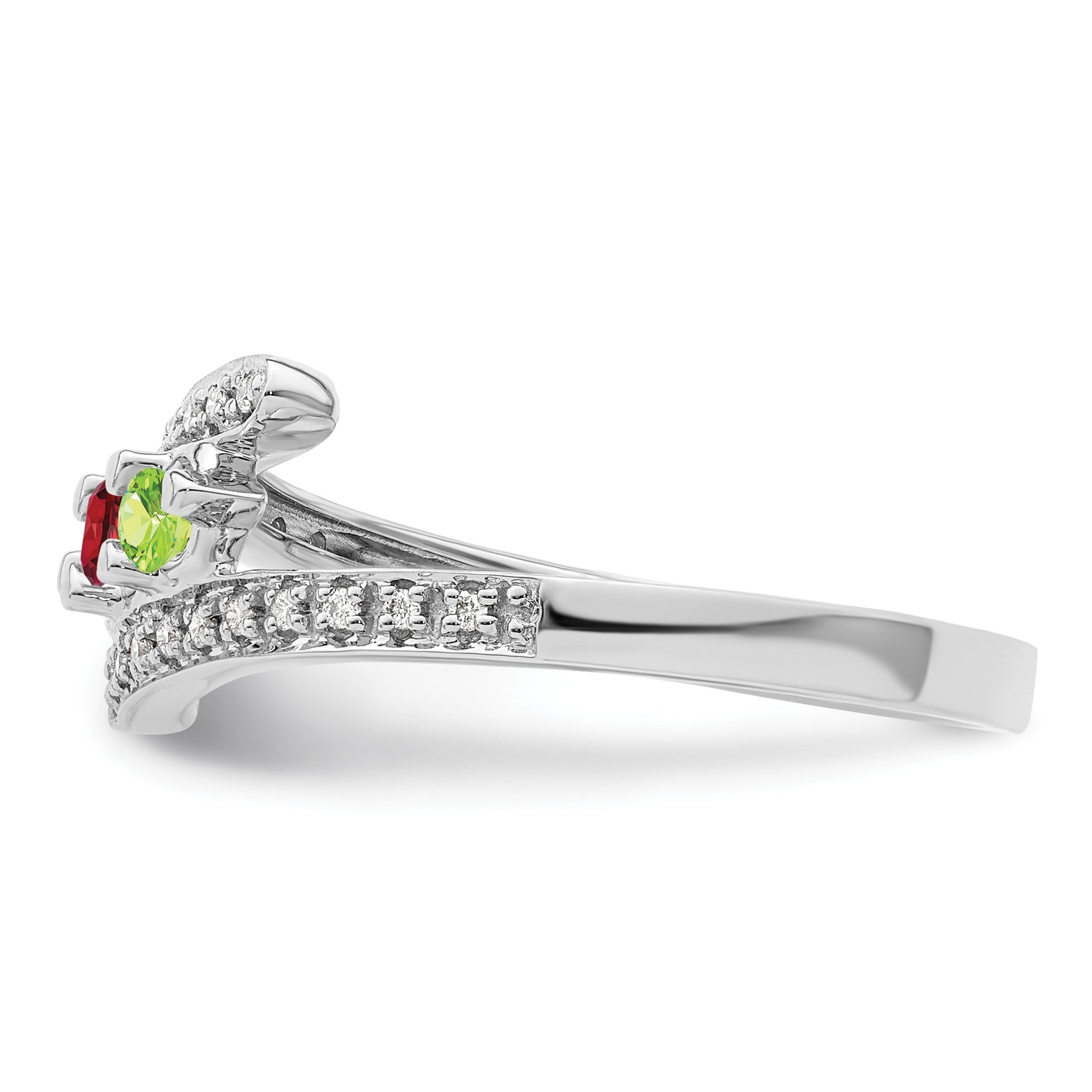 14K White Gold Family Jewelry Diamond Semi-Set Ring
