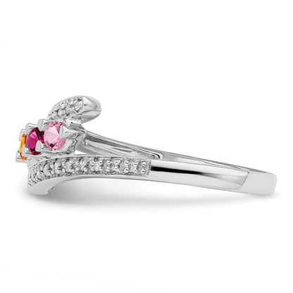 14K White Gold Family Jewelry Diamond Semi-Set Ring