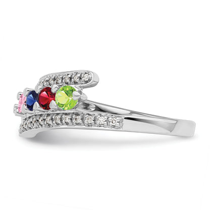 14K White Gold Family Jewelry Diamond Semi-Set Ring