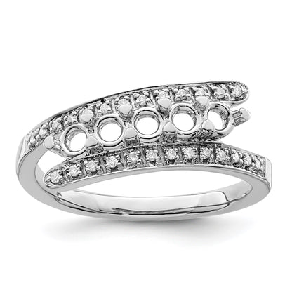 14K White Gold Family Jewelry Diamond Semi-Set Ring