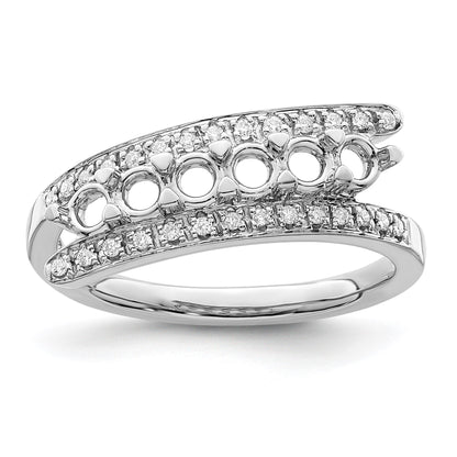 14K White Gold Family Jewelry Diamond Semi-Set Ring