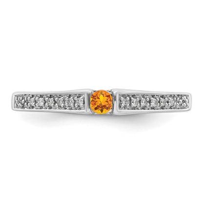 14K White Gold Family Jewelry Diamond Semi-Set Ring