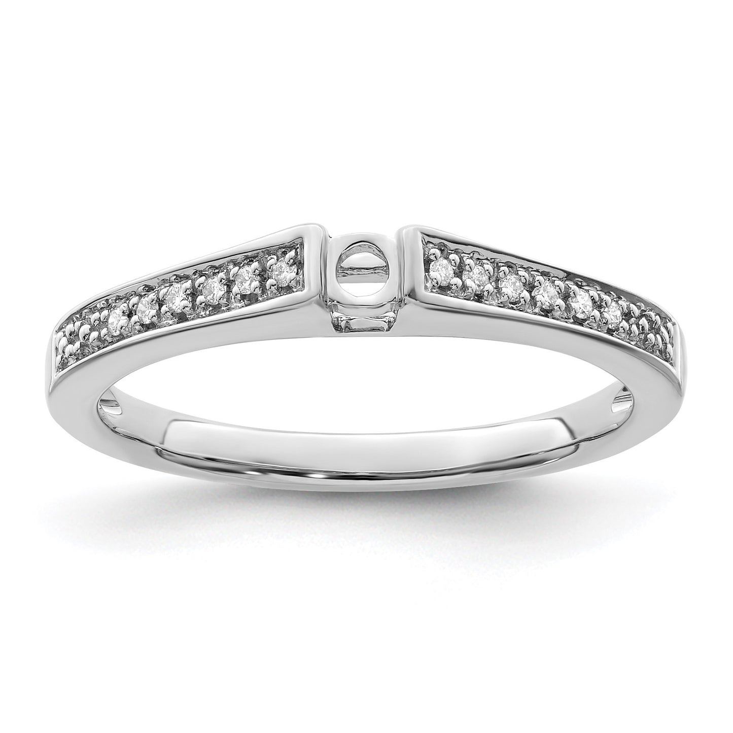 14K White Gold Family Jewelry Diamond Semi-Set Ring