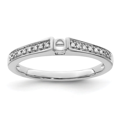 14K White Gold Family Jewelry Diamond Semi-Set Ring