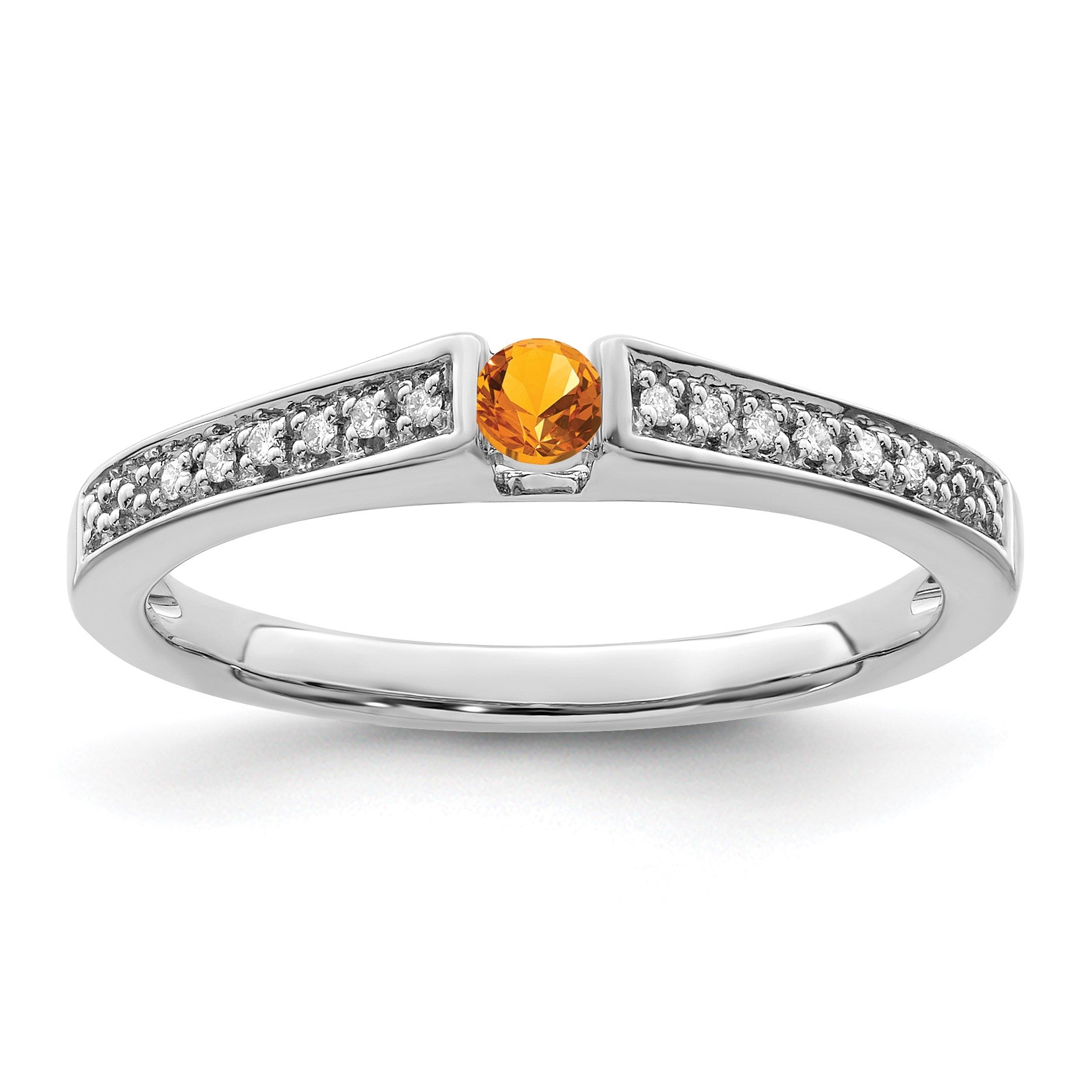 14K White Gold Family Jewelry Diamond Semi-Set Ring