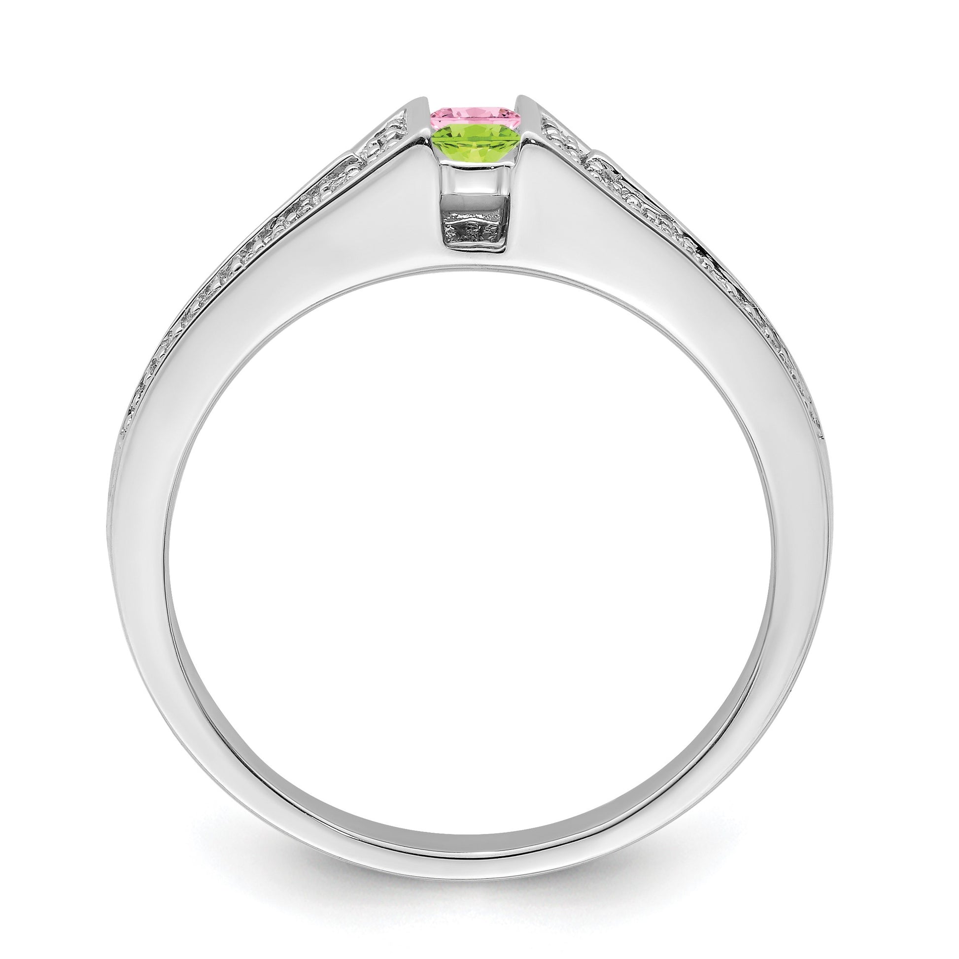 14K White Gold Family Jewelry Diamond Semi-Set Ring