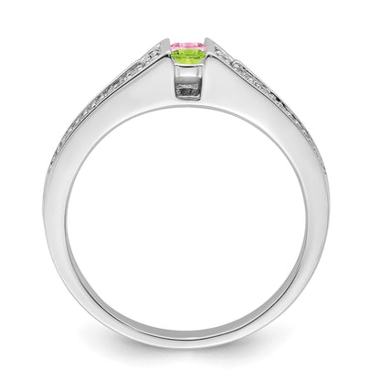 14K White Gold Family Jewelry Diamond Semi-Set Ring