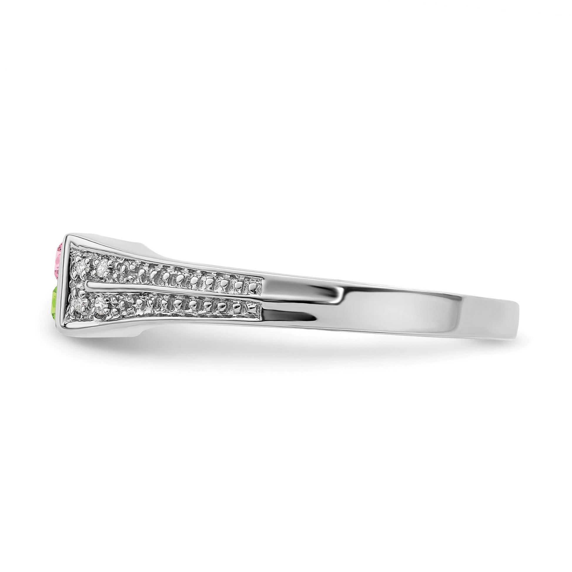 14K White Gold Family Jewelry Diamond Semi-Set Ring