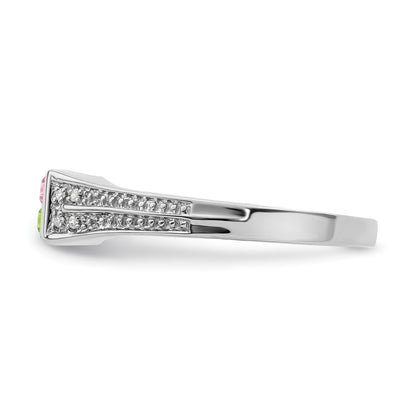 14K White Gold Family Jewelry Diamond Semi-Set Ring