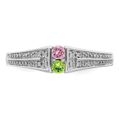 14K White Gold Family Jewelry Diamond Semi-Set Ring