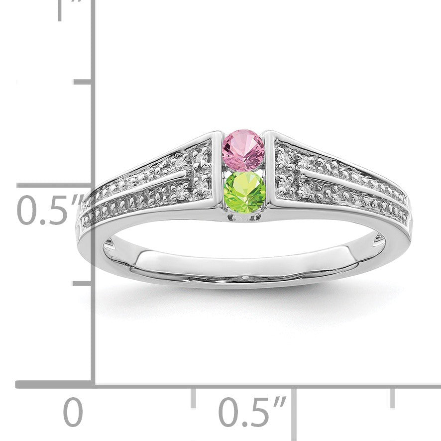 14K White Gold Family Jewelry Diamond Semi-Set Ring