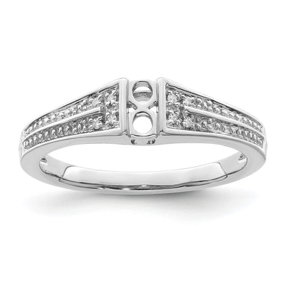 14K White Gold Family Jewelry Diamond Semi-Set Ring