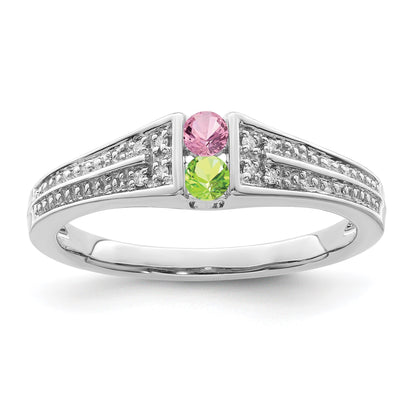 14K White Gold Family Jewelry Diamond Semi-Set Ring