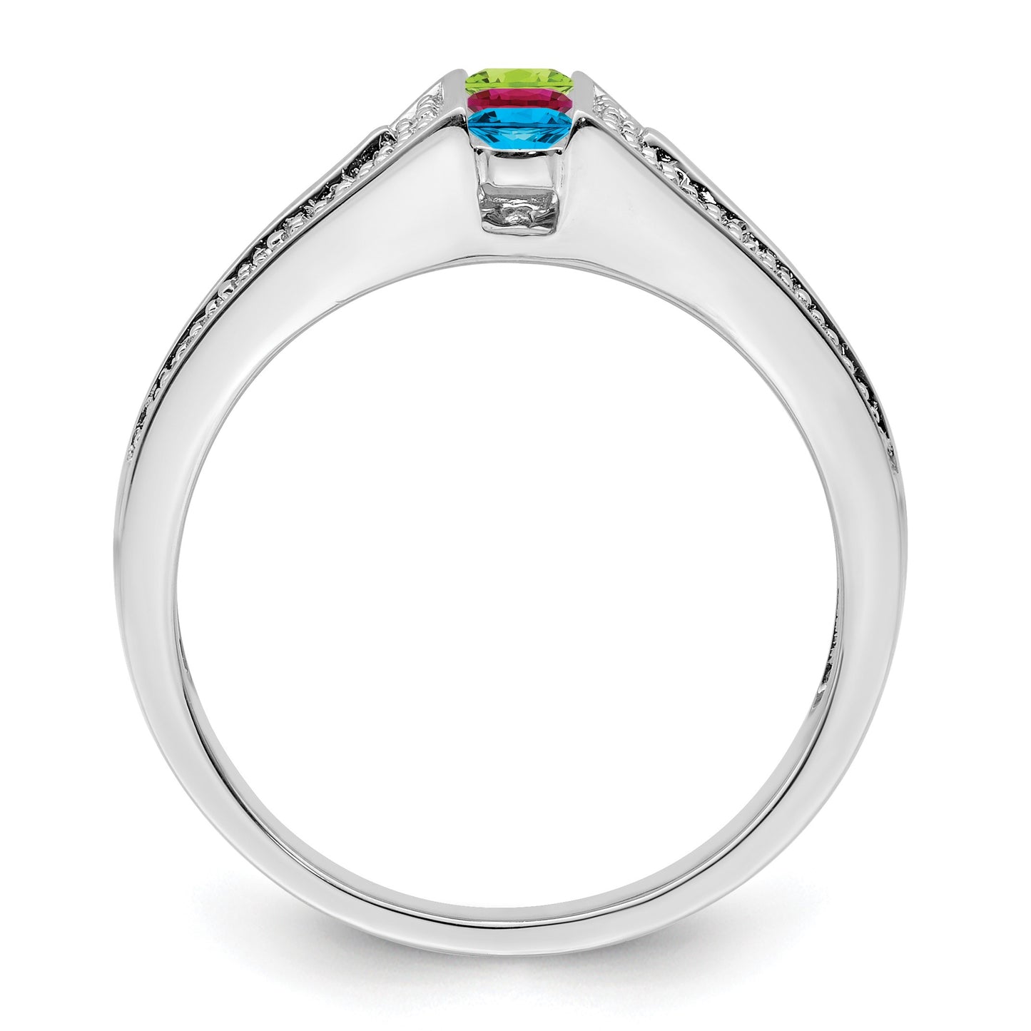 14K White Gold Family Jewelry Diamond Semi-Set Ring
