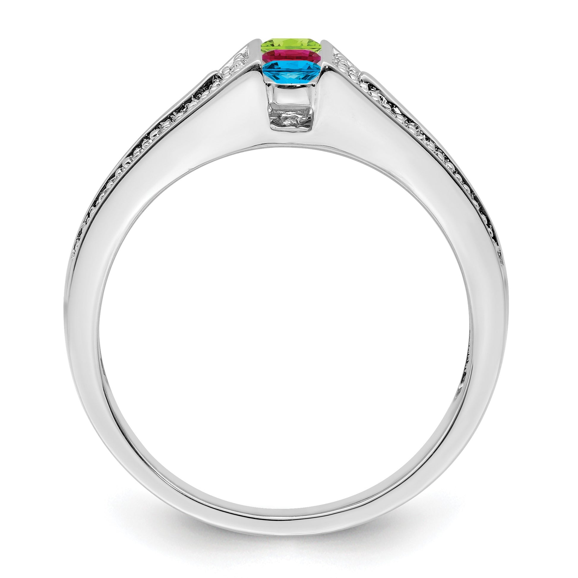 14K White Gold Family Jewelry Diamond Semi-Set Ring