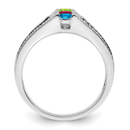 14K White Gold Family Jewelry Diamond Semi-Set Ring