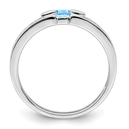 14K White Gold Family Jewelry Diamond Semi-Set Ring