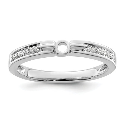 14K White Gold Family Jewelry Diamond Semi-Set Ring