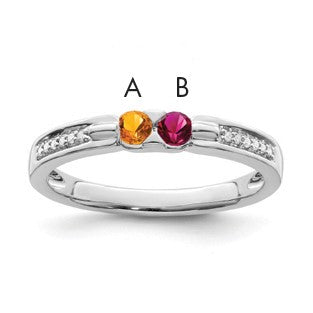 14K White Gold Family Jewelry Diamond Semi-Set Ring