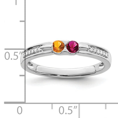 14K White Gold Family Jewelry Diamond Semi-Set Ring