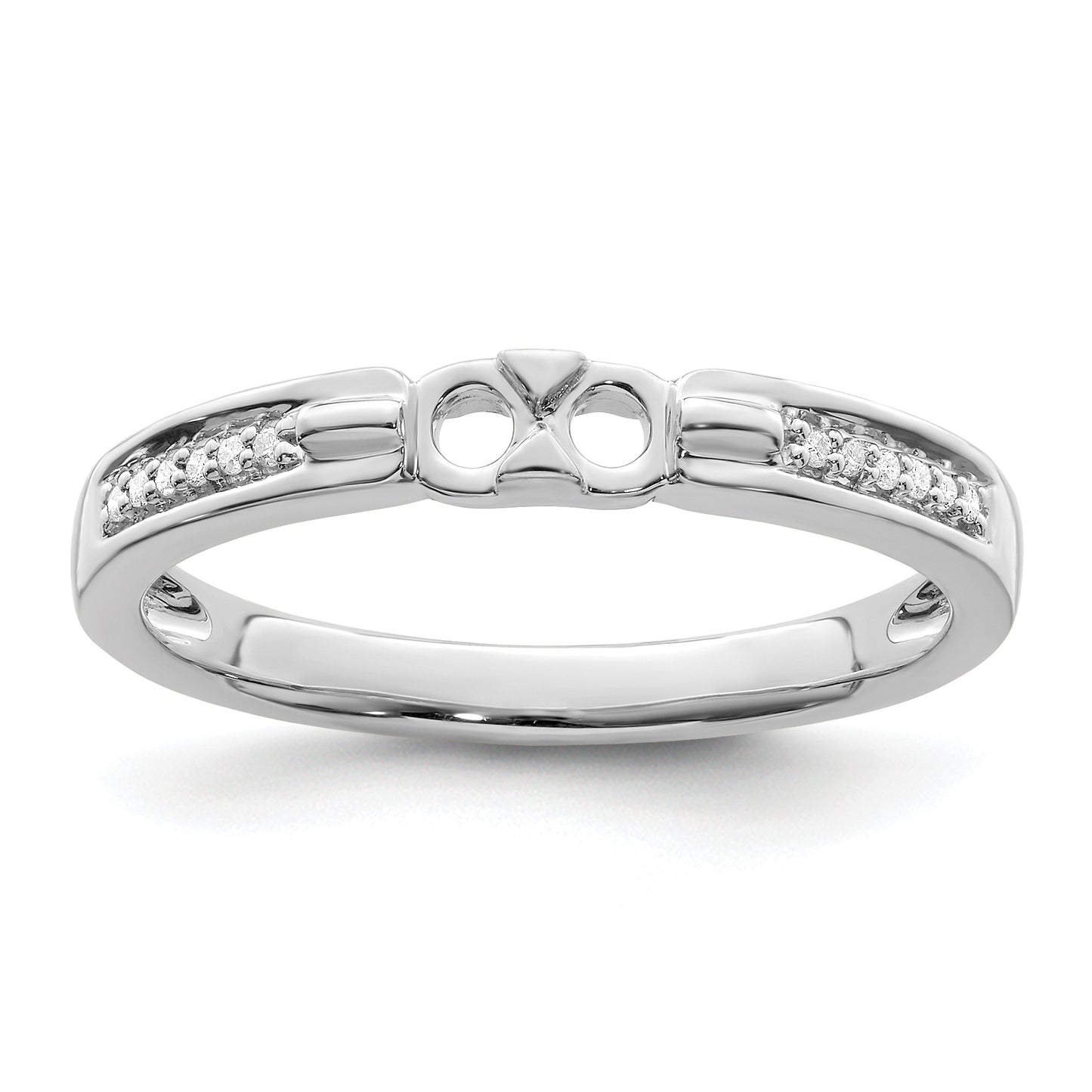 14K White Gold Family Jewelry Diamond Semi-Set Ring