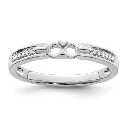 14K White Gold Family Jewelry Diamond Semi-Set Ring