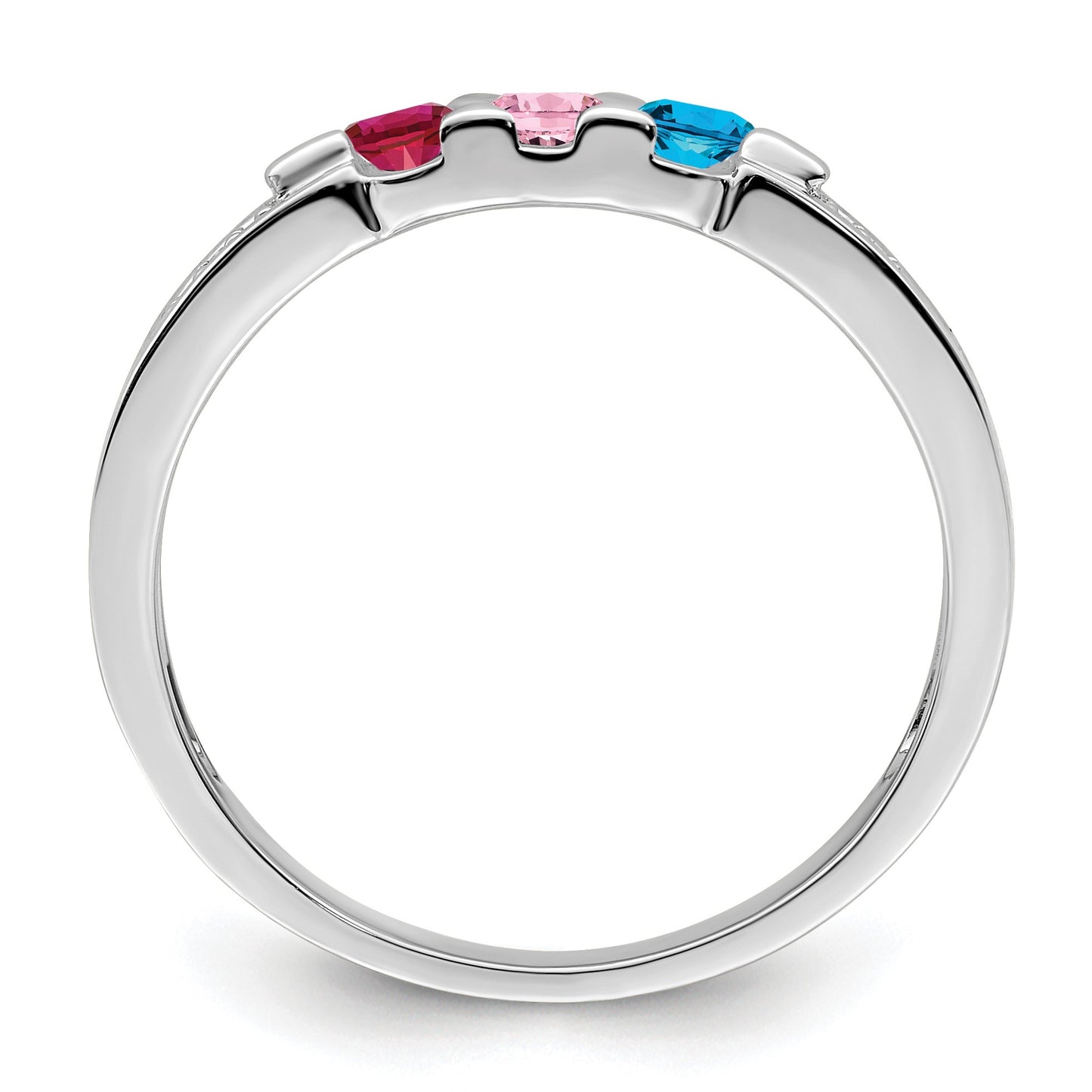 14K White Gold Family Jewelry Diamond Semi-Set Ring