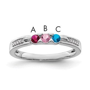 14K White Gold Family Jewelry Diamond Semi-Set Ring