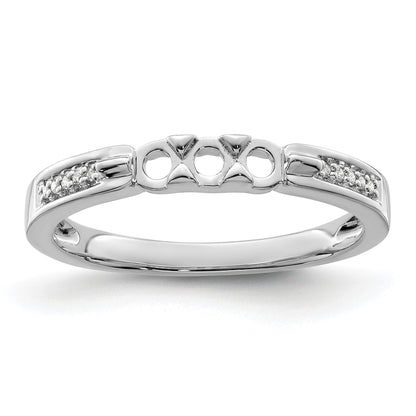 14K White Gold Family Jewelry Diamond Semi-Set Ring