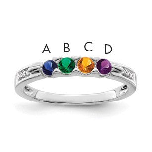 14K White gold Family Jewelry Diamond Semi-Set Ring