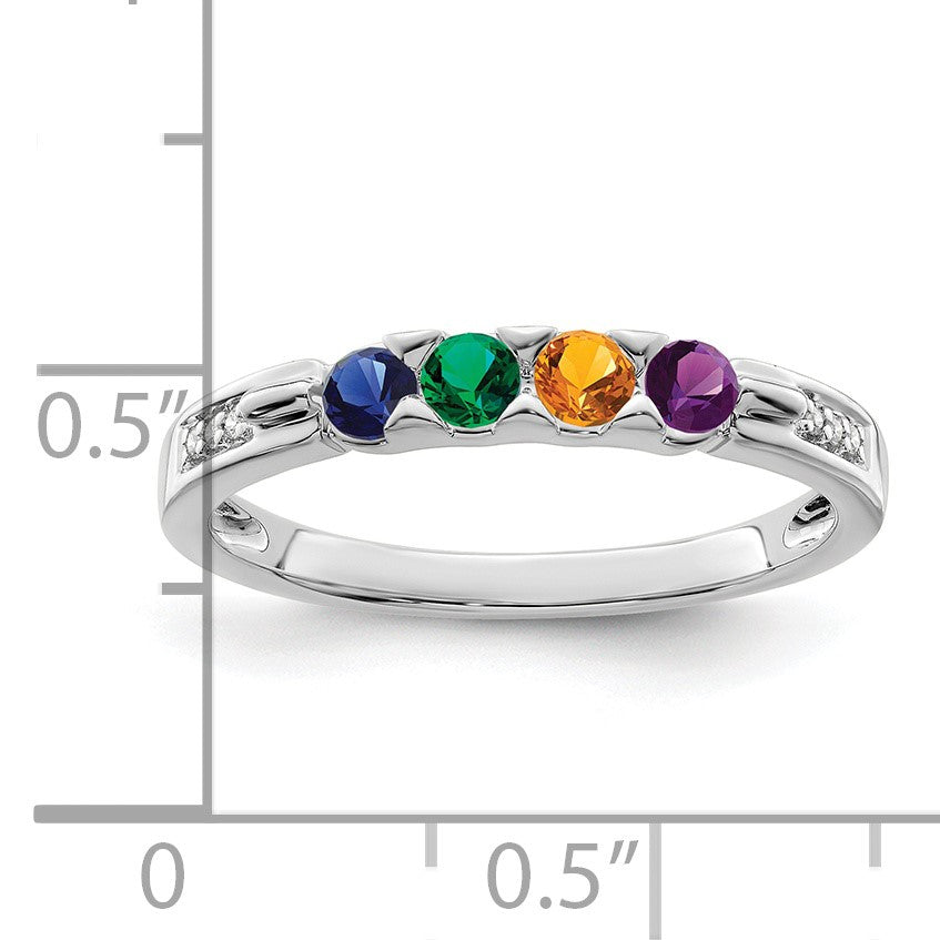 14K White gold Family Jewelry Diamond Semi-Set Ring