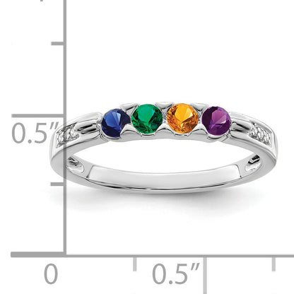14K White gold Family Jewelry Diamond Semi-Set Ring