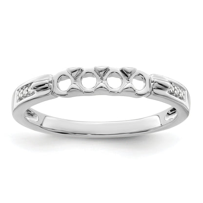 14K White gold Family Jewelry Diamond Semi-Set Ring