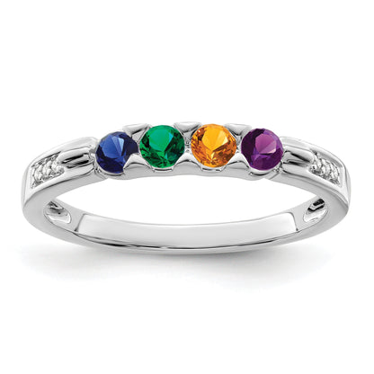 14K White gold Family Jewelry Diamond Semi-Set Ring