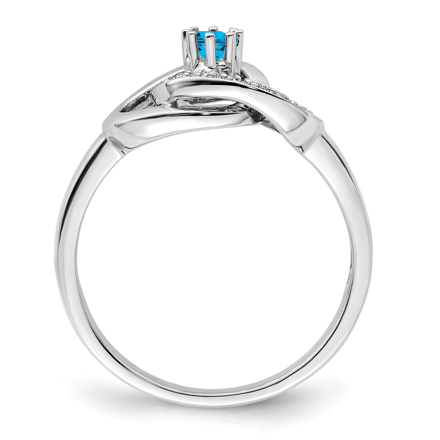 14K White Gold Family Jewelry Diamond Semi-Set Ring
