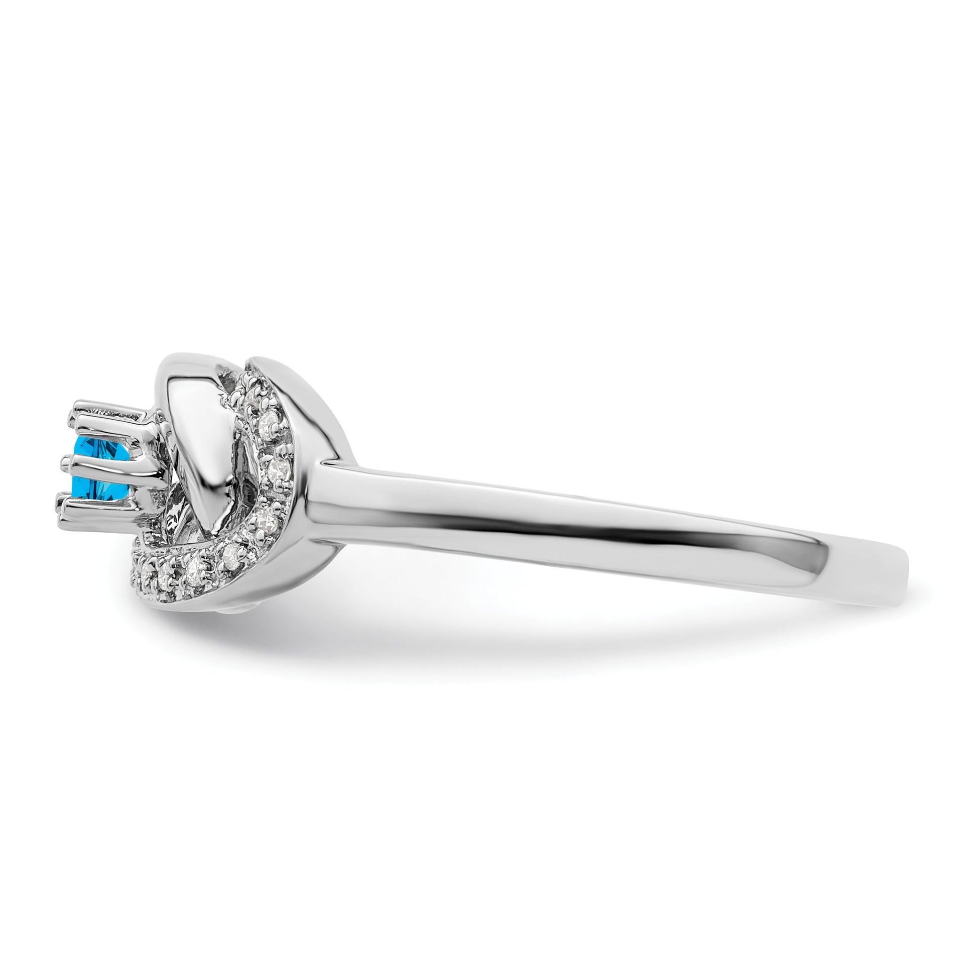 14K White Gold Family Jewelry Diamond Semi-Set Ring
