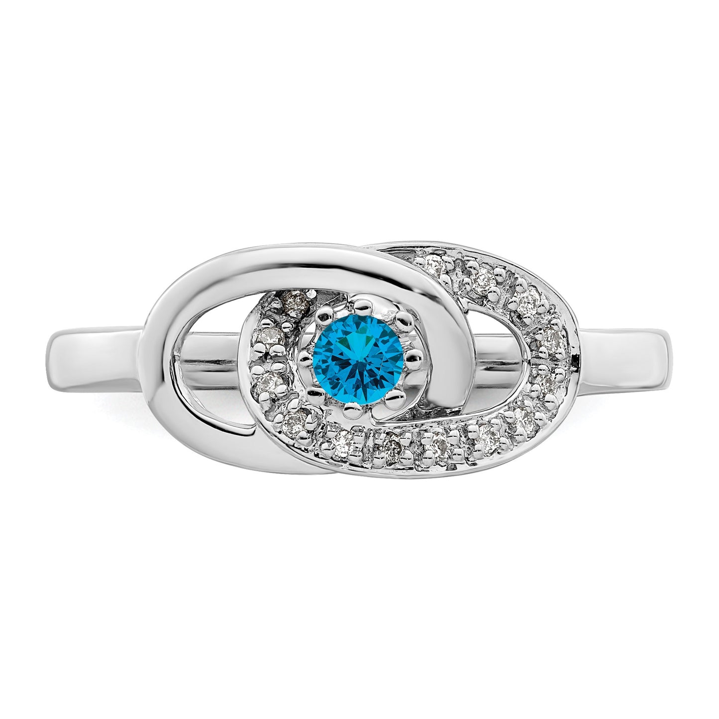 14K White Gold Family Jewelry Diamond Semi-Set Ring