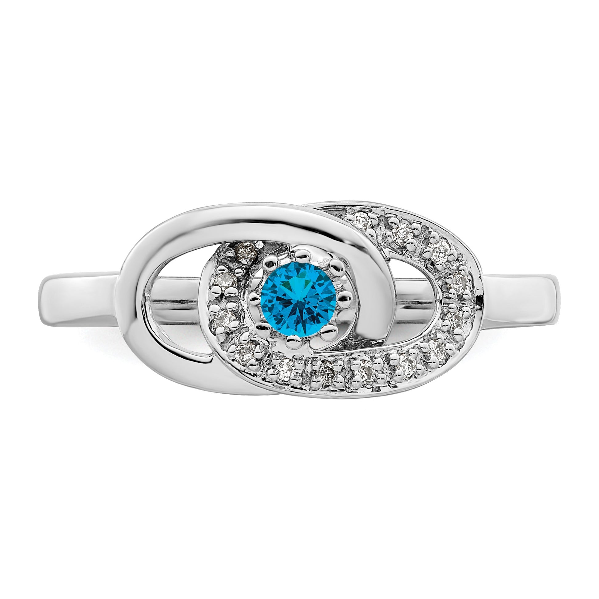 14K White Gold Family Jewelry Diamond Semi-Set Ring