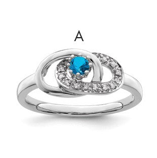 14K White Gold Family Jewelry Diamond Semi-Set Ring
