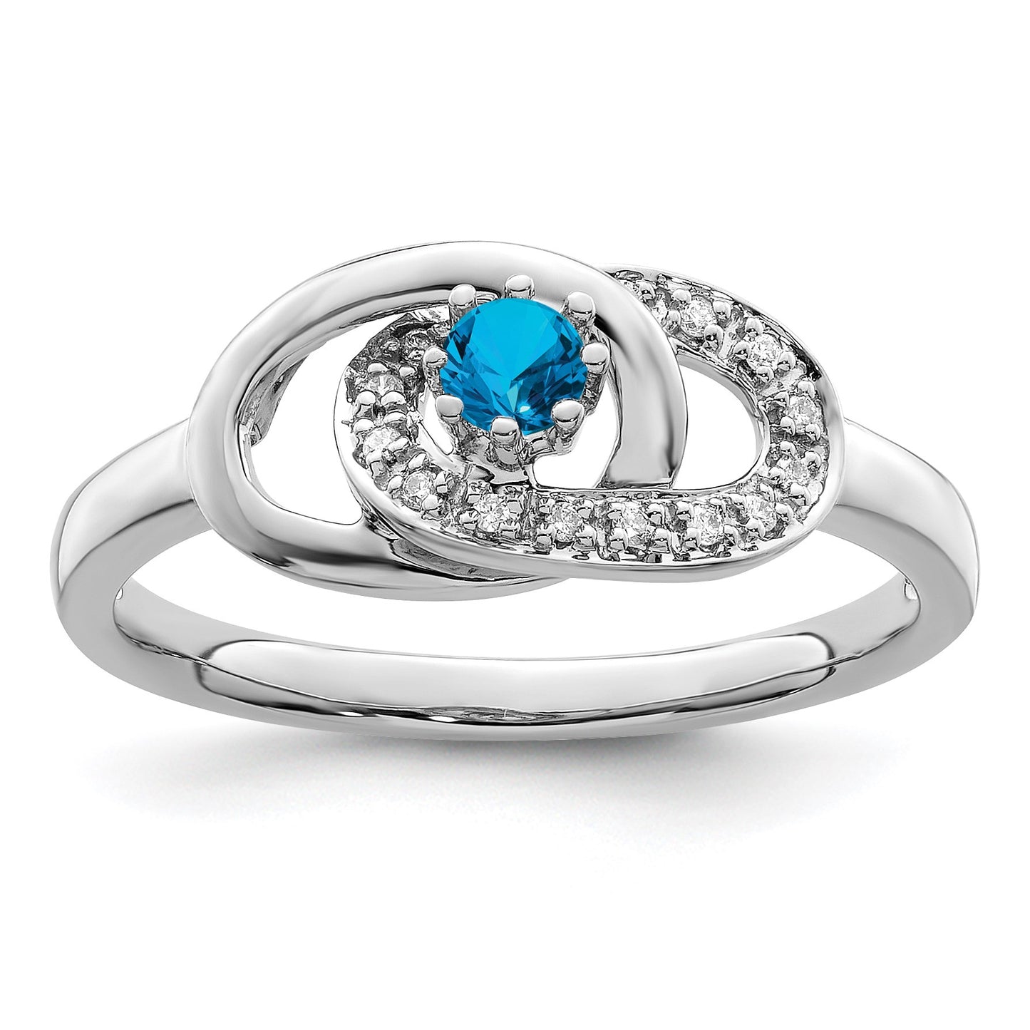 14K White Gold Family Jewelry Diamond Semi-Set Ring